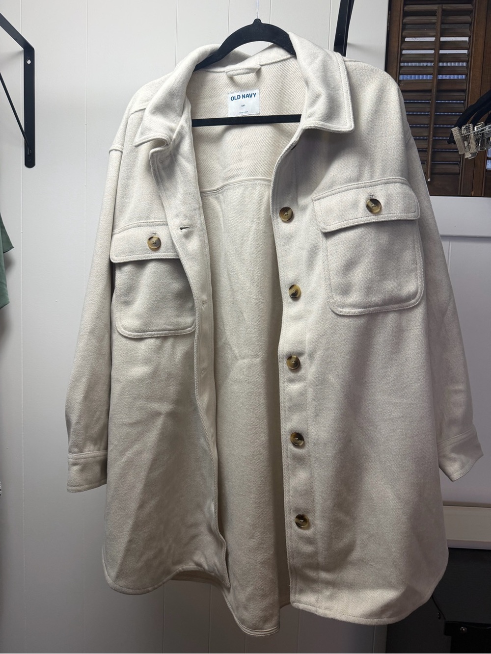 Old Navy Cream Oversized Utility Shacket